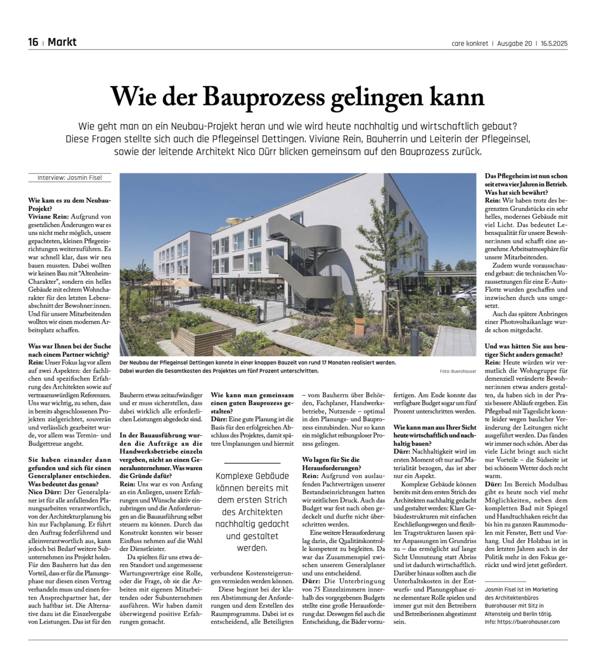 Interview "Wie der Bauprozess gelingen kann"
