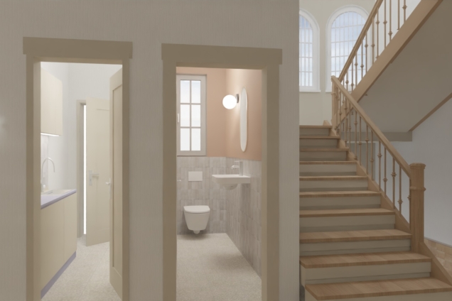 Rendering Innenraum, Treppe